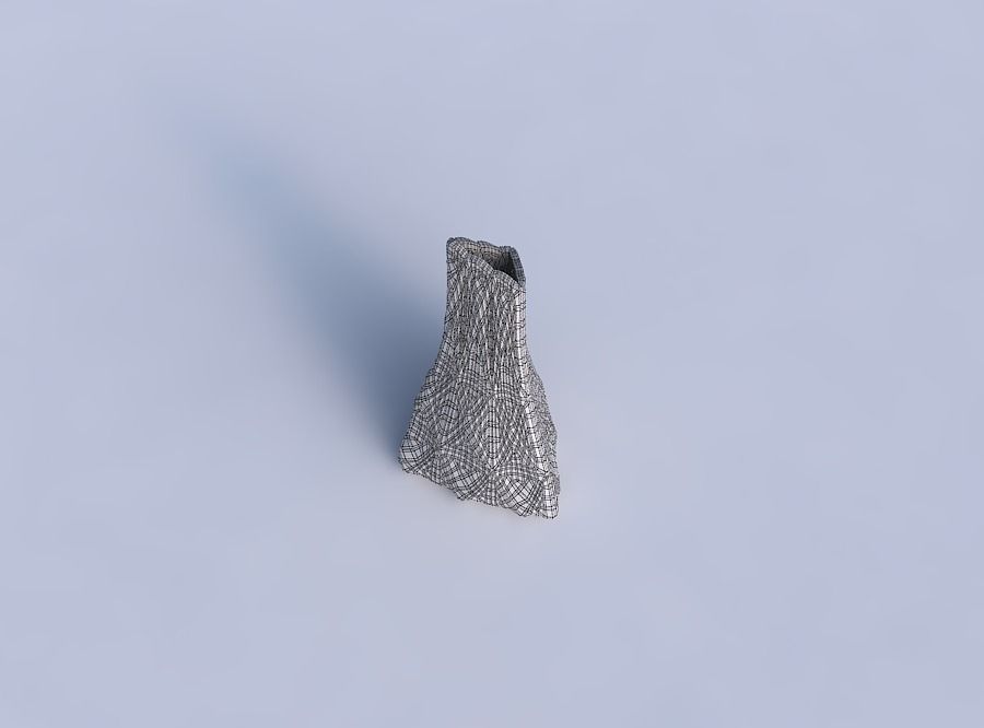 Vase grounded tilted triangle with dense mosaic plates 3D print model_6