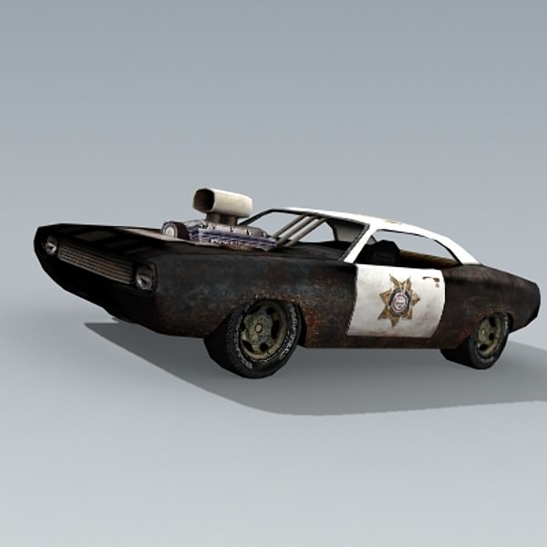 old PoliceCar Free low-poly 3D model_7