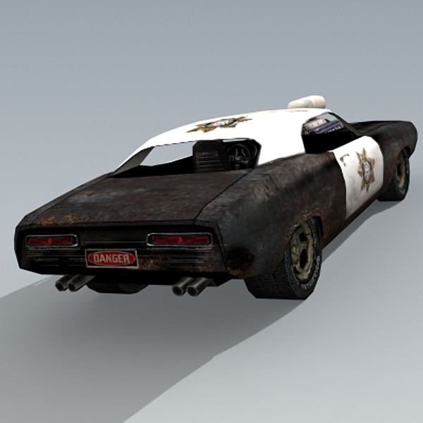old PoliceCar Free low-poly 3D model_4