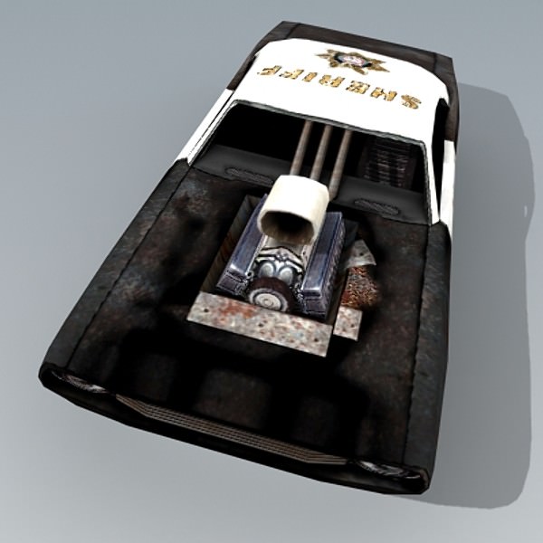 old PoliceCar Free low-poly 3D model_3
