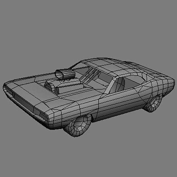 old PoliceCar Free low-poly 3D model_8