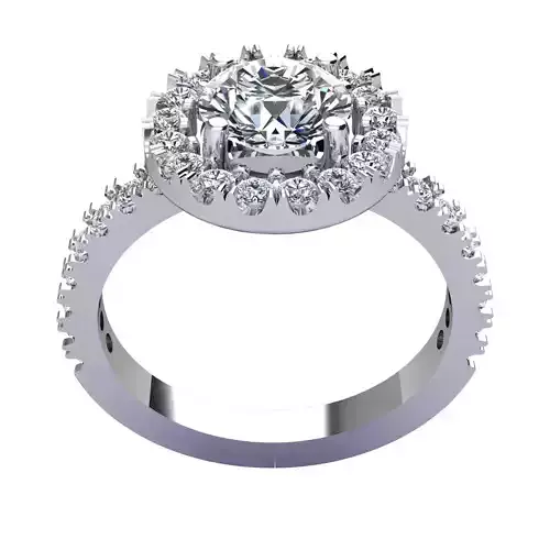 Luxury Halo Diamond Ring 3D print model