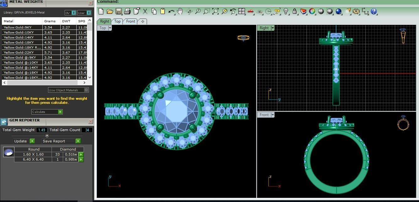 Luxury Halo Diamond Ring 3D print model_4