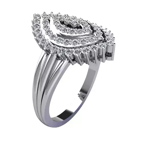 Pear Shape Halo Ring