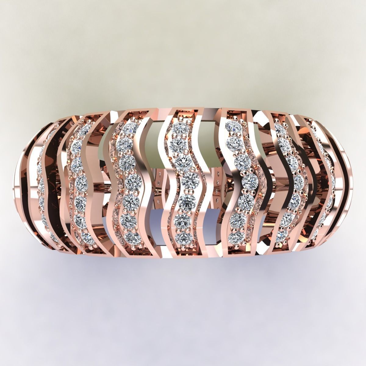 Fancy Diamond Ring 3D print model_11