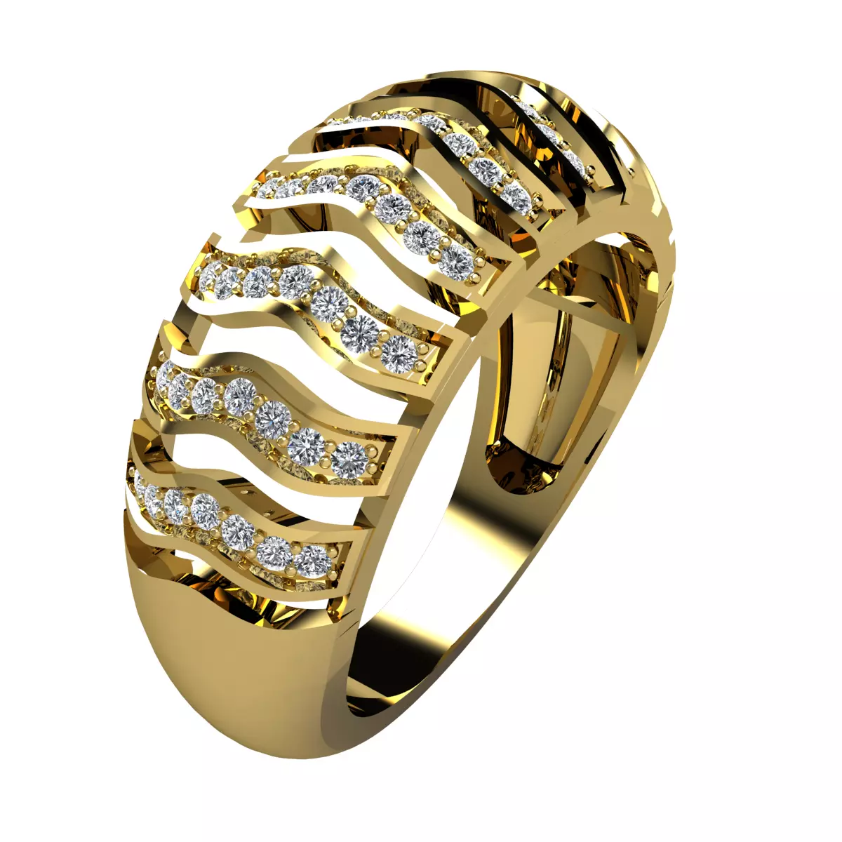Fancy Diamond Ring 3D print model_0
