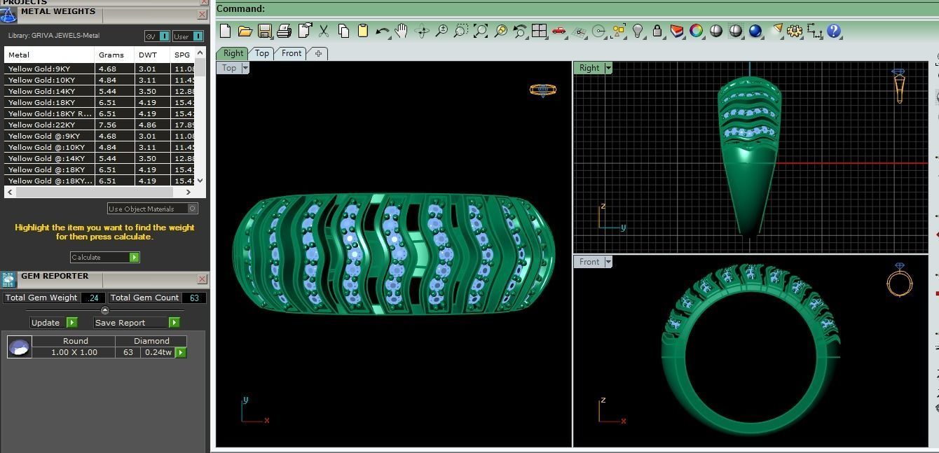 Fancy Diamond Ring 3D print model_5