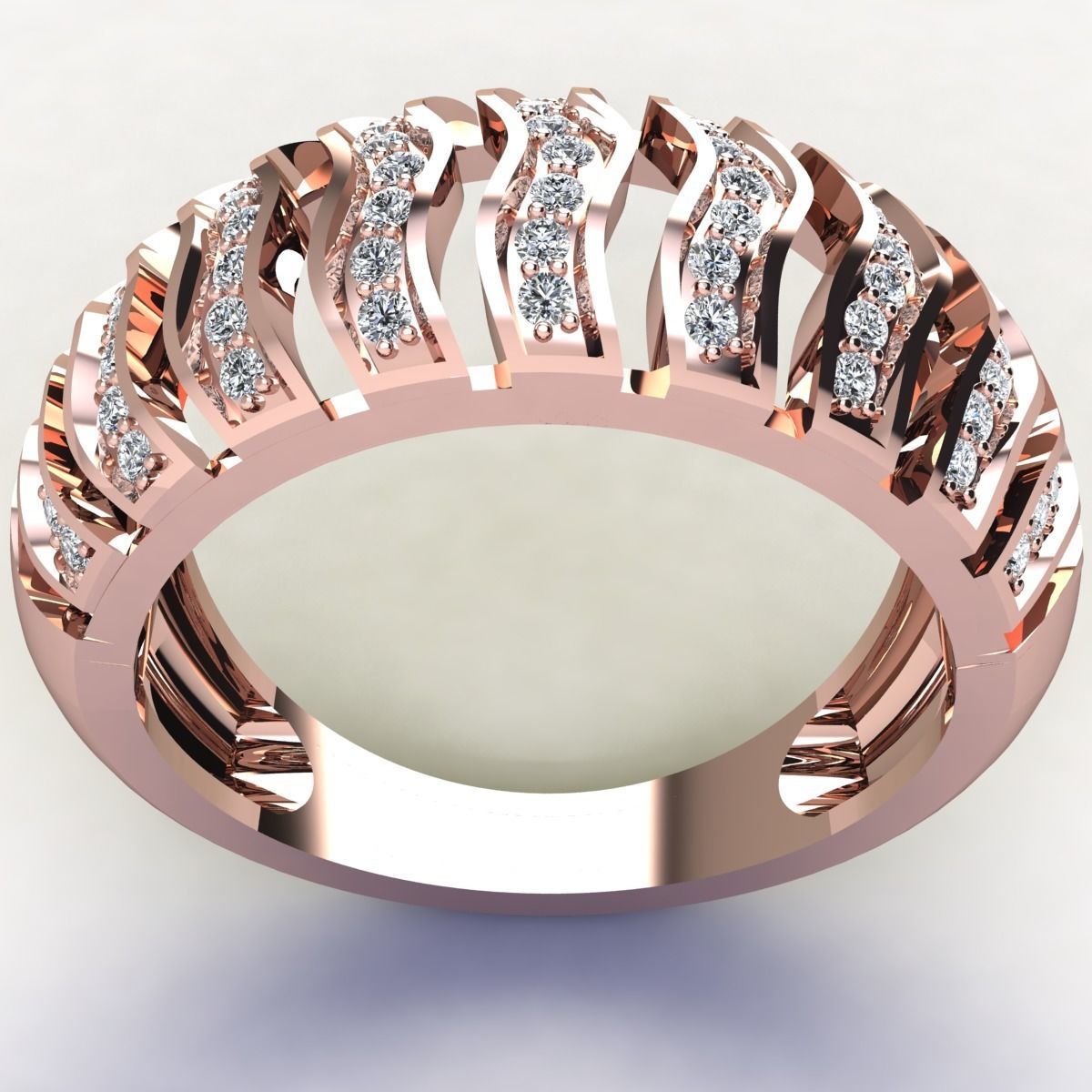 Fancy Diamond Ring 3D print model_8