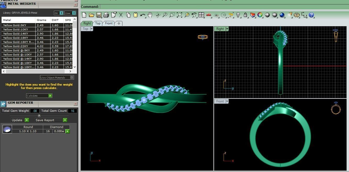 Diamond Ring  3D print model_4