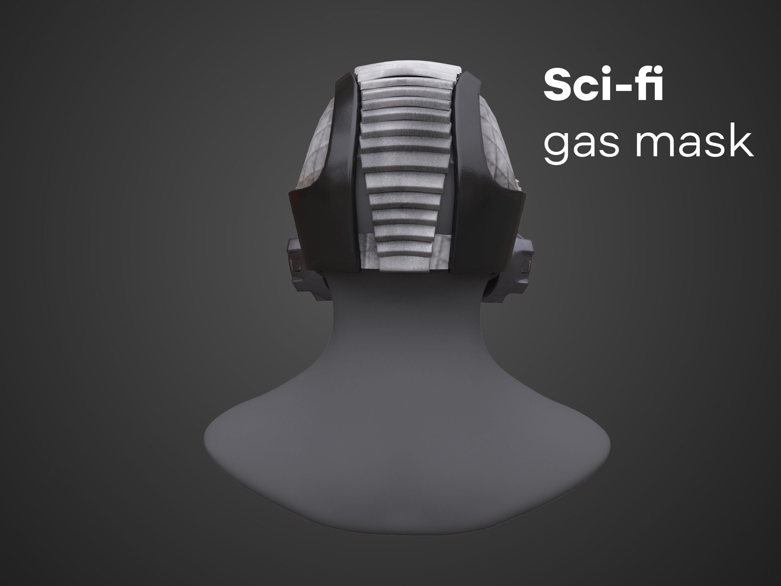 Sci-fi Gas mask - PBR - Lowpoly - Low-poly 3D model_5