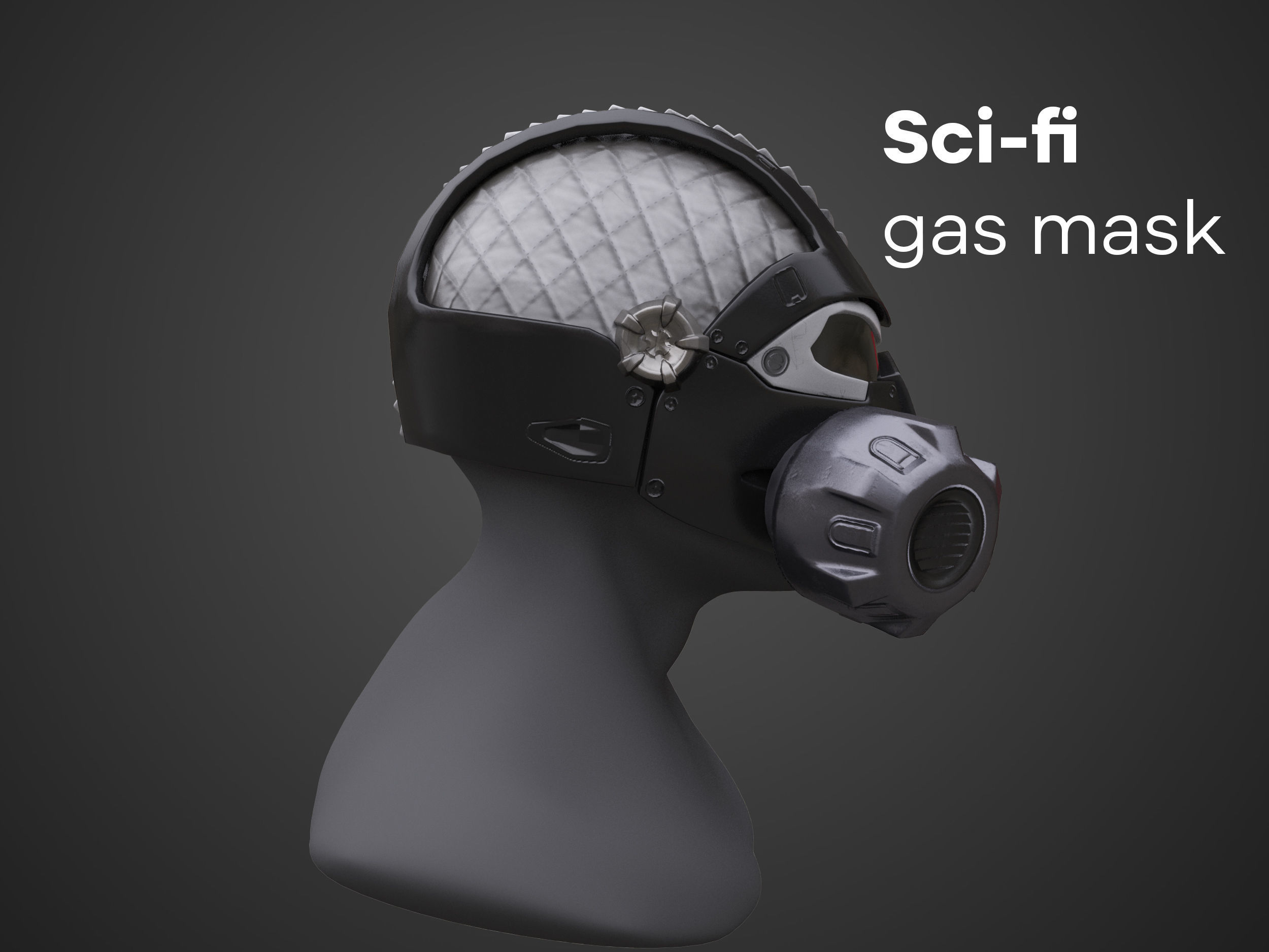 Sci-fi Gas mask - PBR - Lowpoly - Low-poly 3D model_4