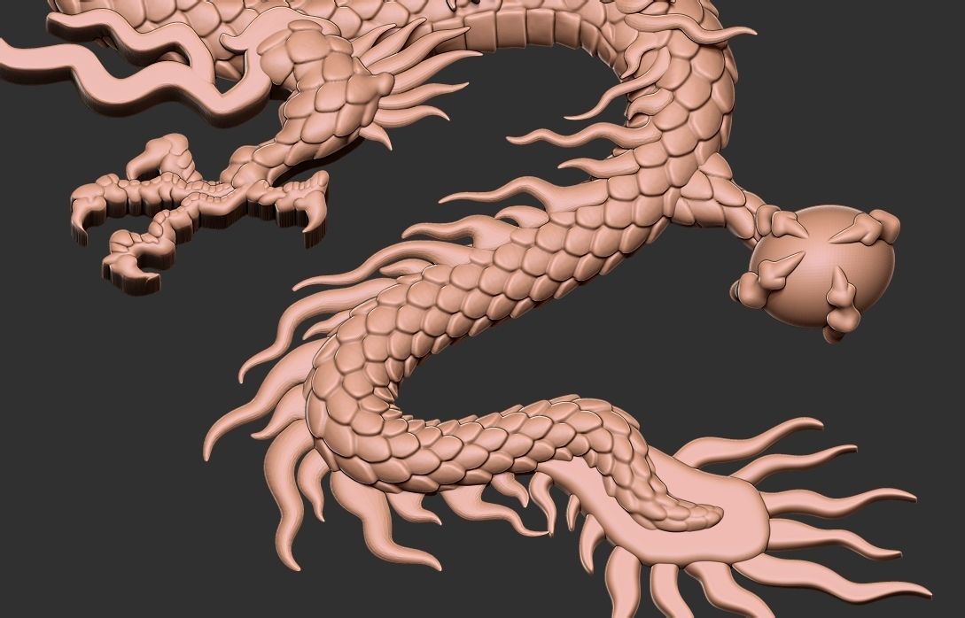Chinese Dragon Relief 3D print model_11