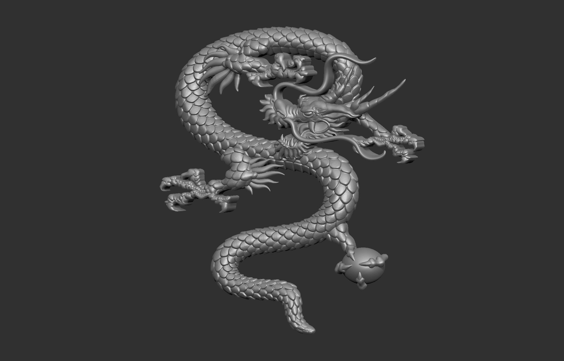 Chinese Dragon Relief 3D print model_15