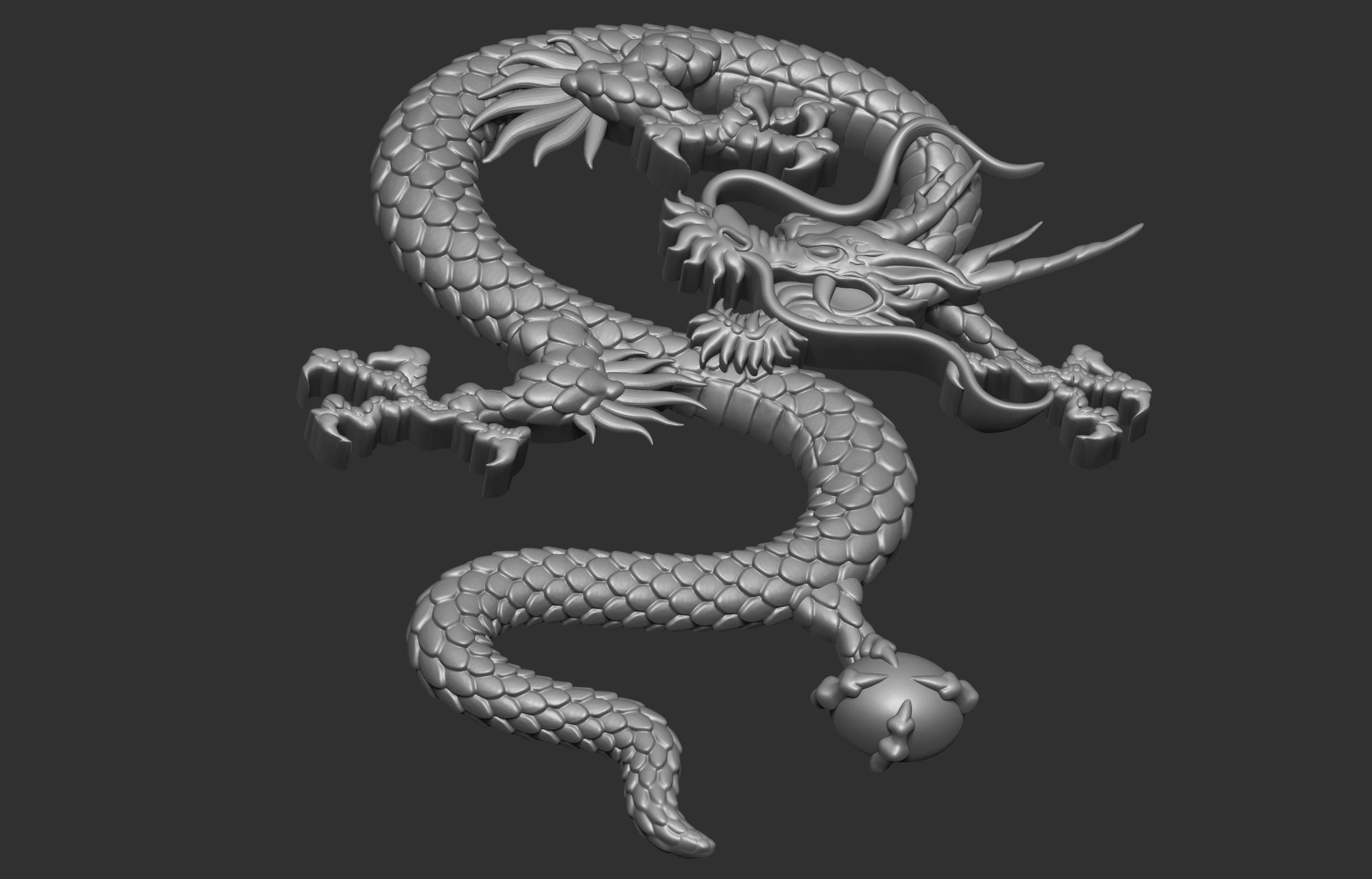 Chinese Dragon Relief 3D print model_16