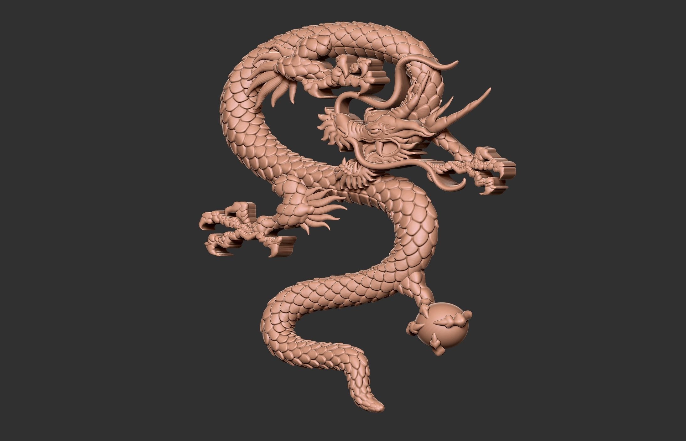 Chinese Dragon Relief 3D print model_5