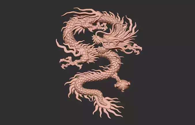 Chinese Dragon Relief 3D print model