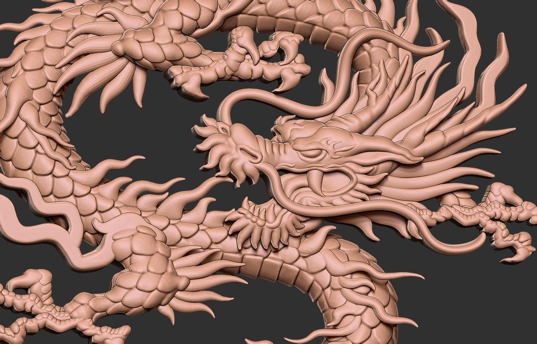 Chinese Dragon Relief 3D print model_10