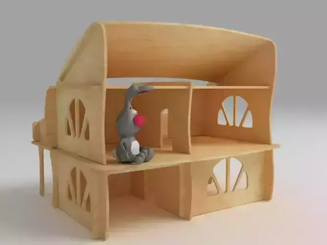 Plywood dollhouse