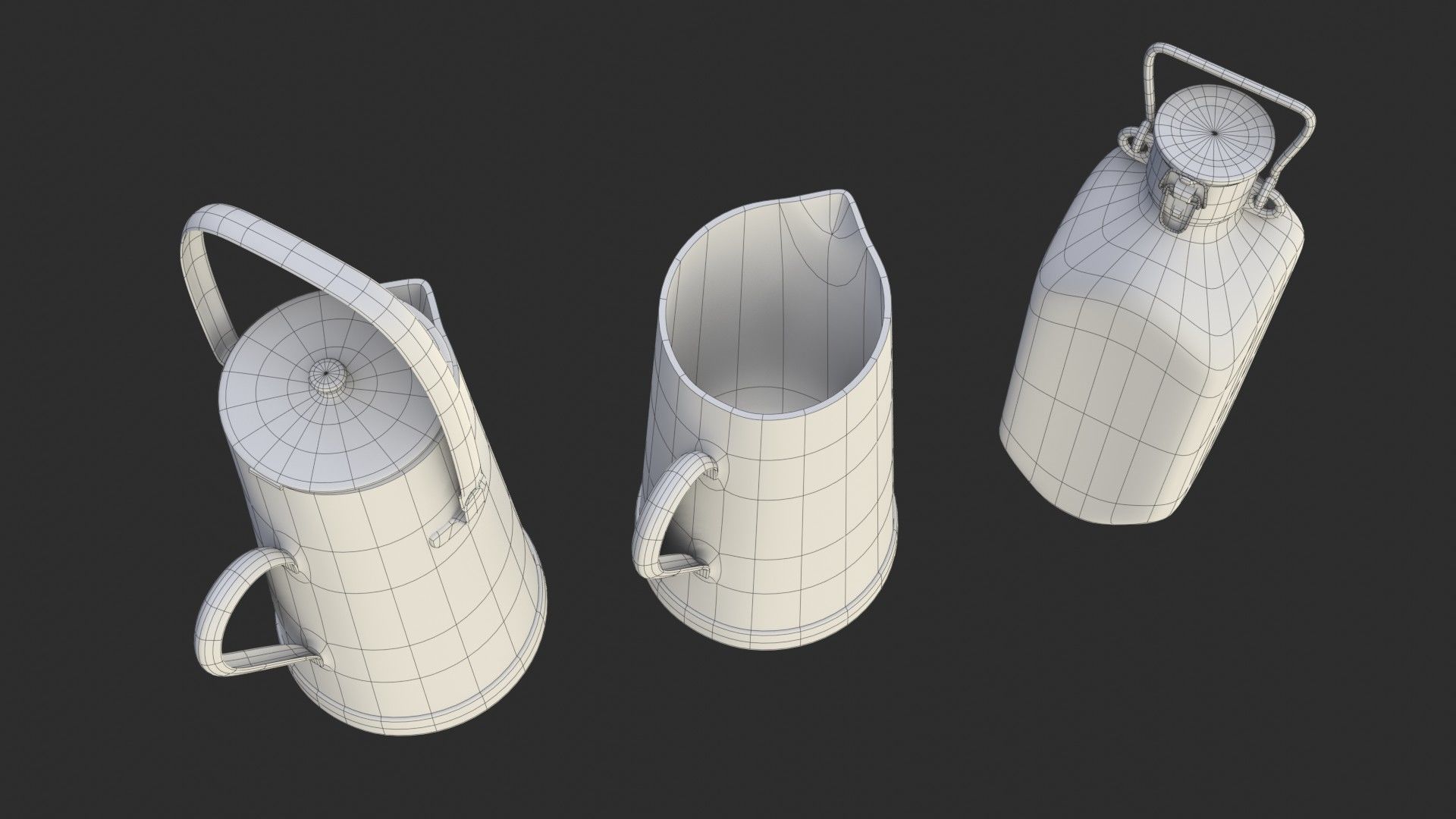 German Drink Containers WWII Low-poly 3D model_11