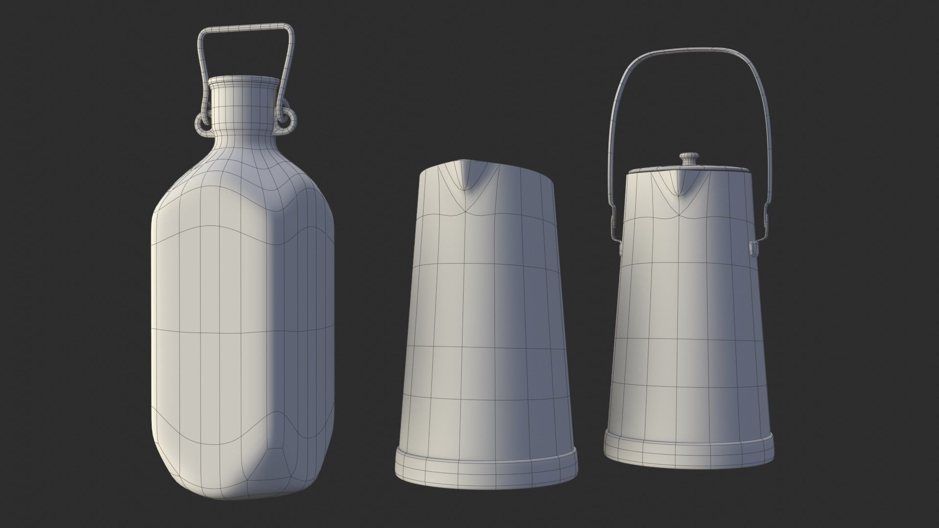 German Drink Containers WWII Low-poly 3D model_9