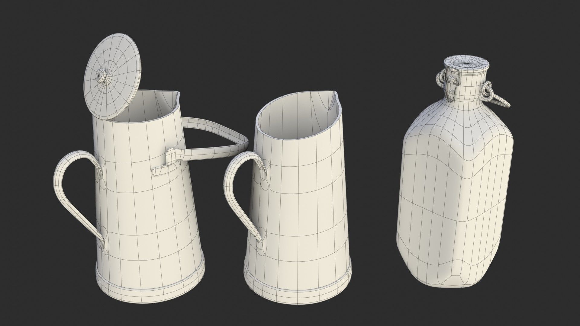 German Drink Containers WWII Low-poly 3D model_14