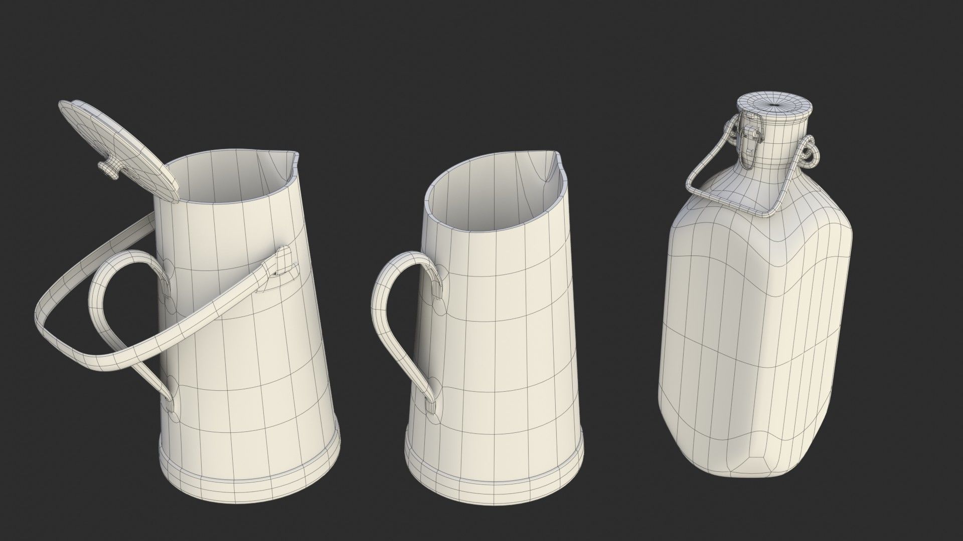 German Drink Containers WWII Low-poly 3D model_13
