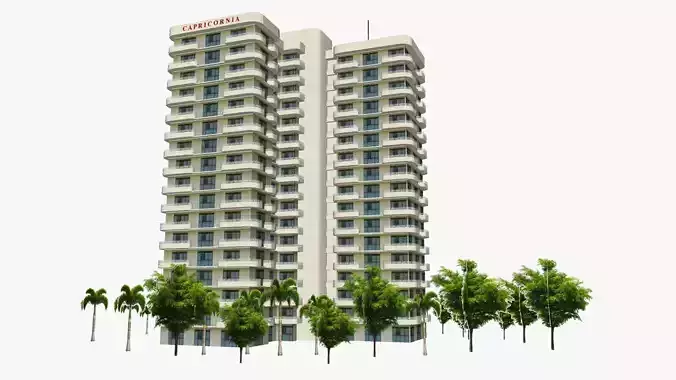 Capricornia tall building Low-poly 3D model