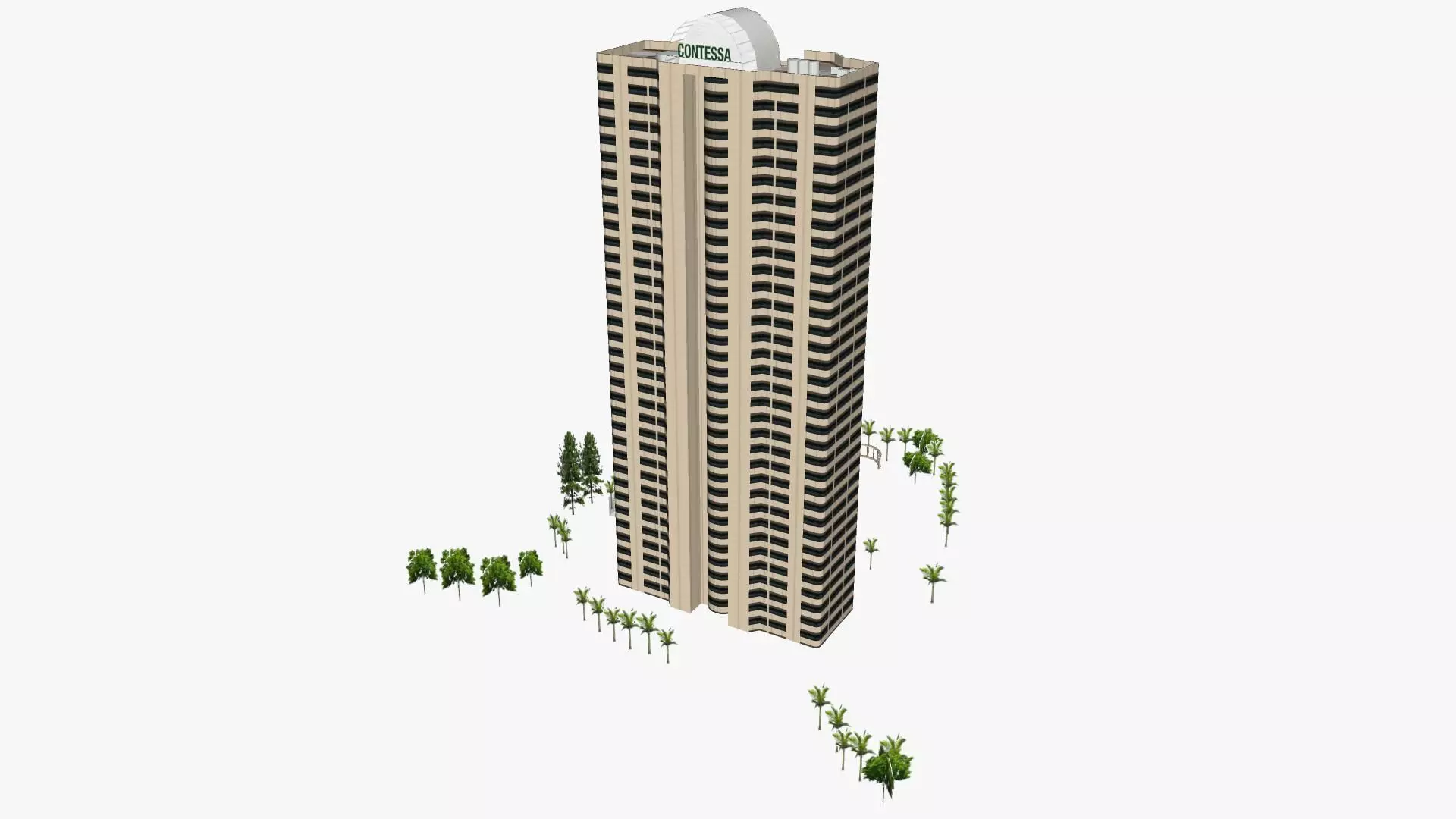 Contessa Apartments Low-poly 3D model_0