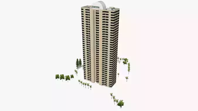 Contessa Apartments Low-poly 3D model