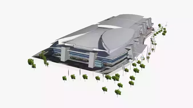 Gold Coast Convention and Exhibition Centre Low-poly 3D model