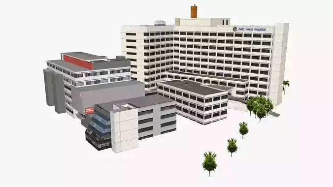 Southport District Hospital Low-poly 3D model