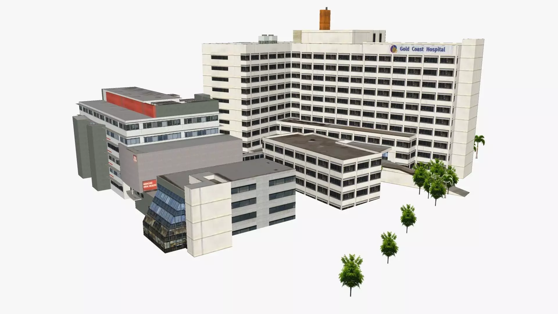 Southport District Hospital Low-poly 3D model
