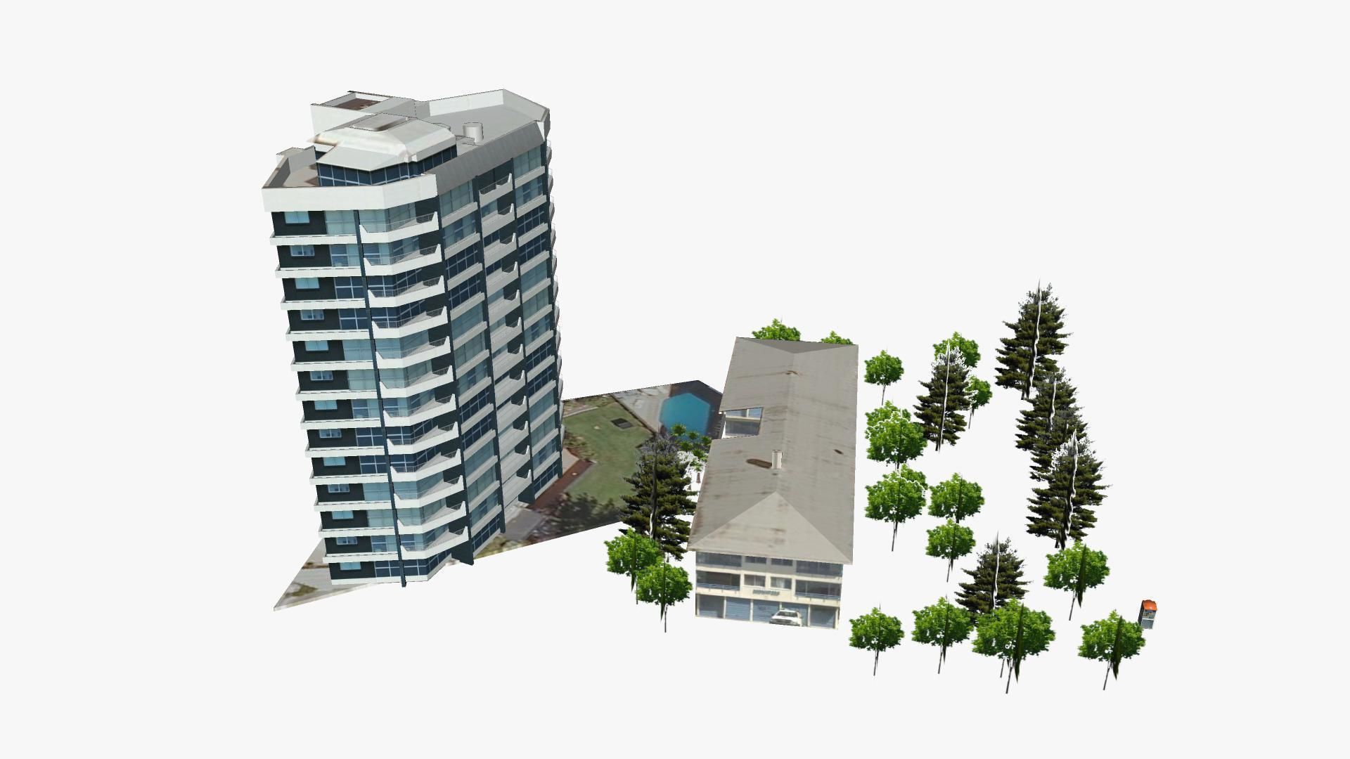 Ocean Park Towers Low-poly 3D model_2