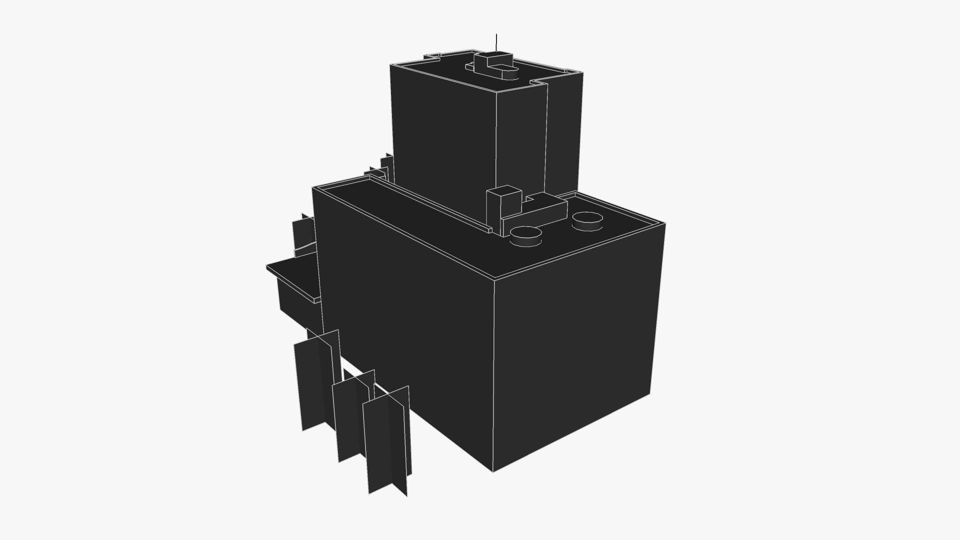 Outbak Jacks Restaurant Southport Building  Low-poly 3D model_4