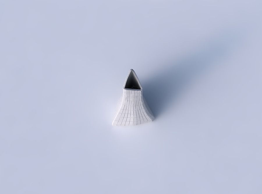 Vase grounded tilted triangle with distorted grid plates 08 3D print model_2