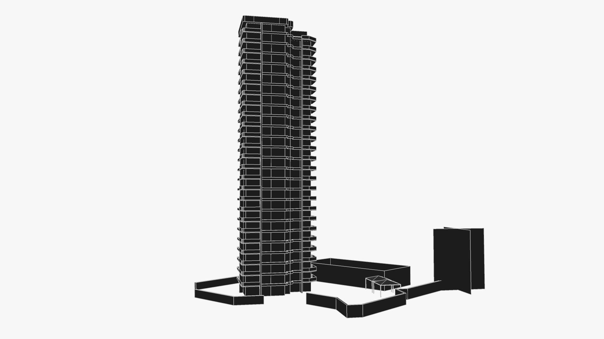 The Talisman tall building Low-poly 3D model_6