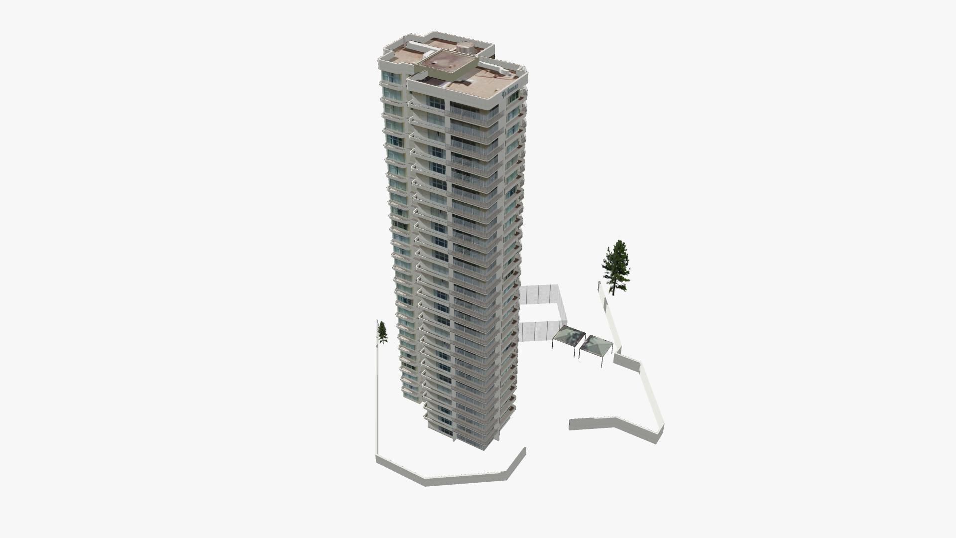 The Talisman tall building Low-poly 3D model_1