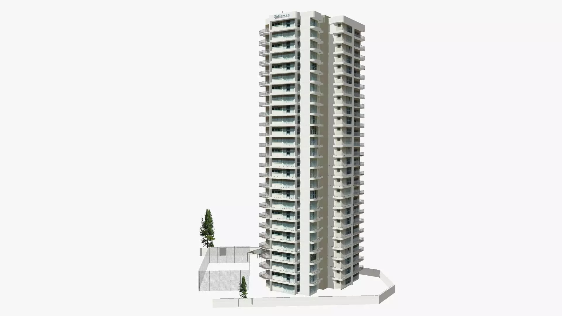 The Talisman tall building Low-poly 3D model_0