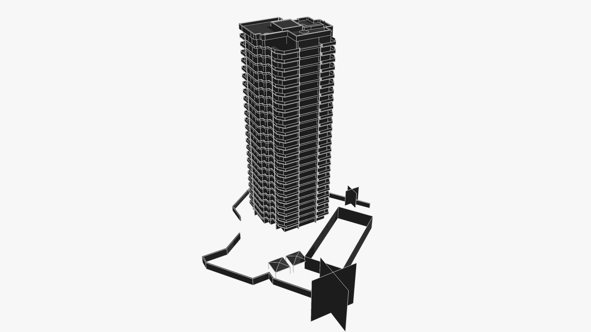 The Talisman tall building Low-poly 3D model_7