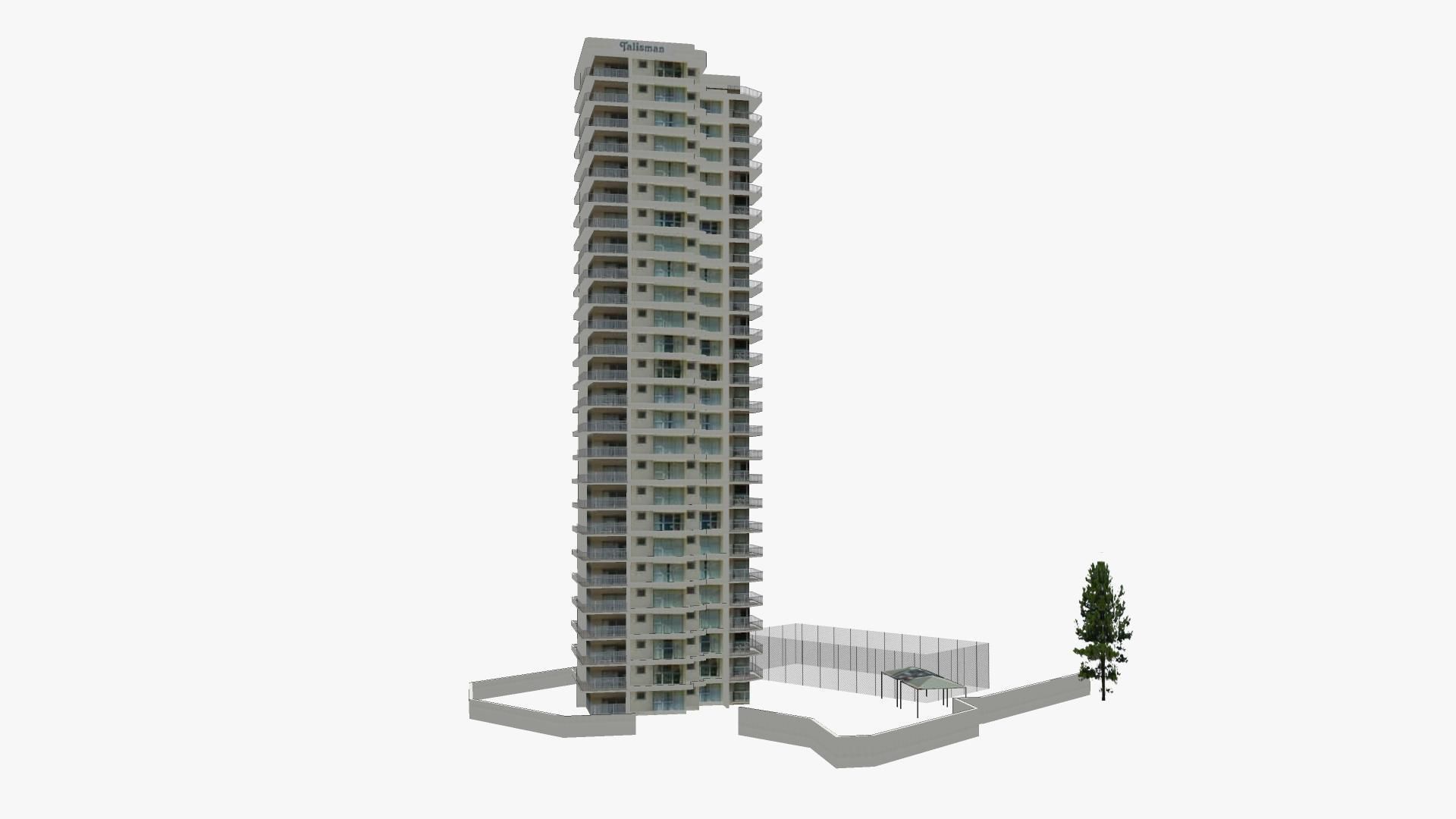 The Talisman tall building Low-poly 3D model_2
