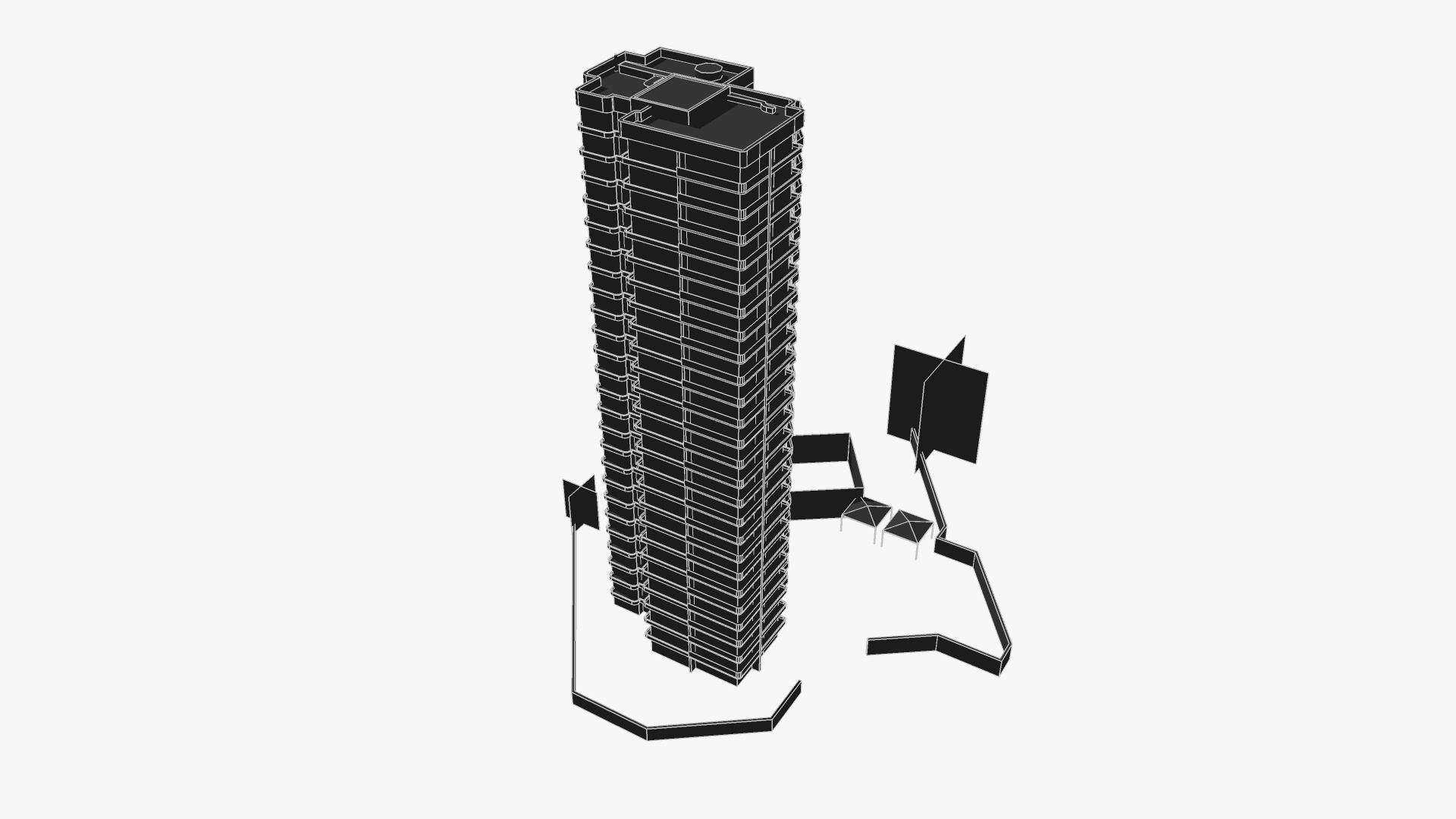 The Talisman tall building Low-poly 3D model_5