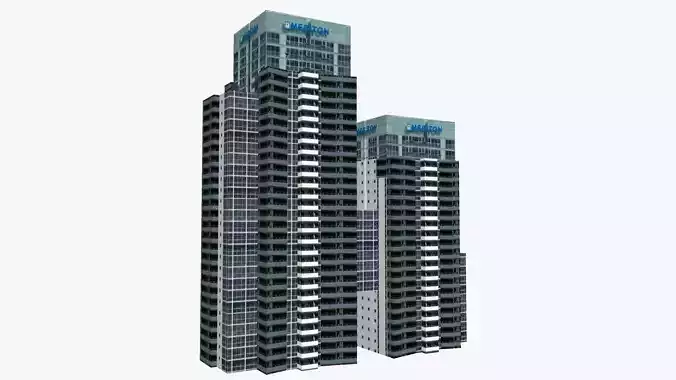 Pegasus two tall buildings Low-poly 3D model