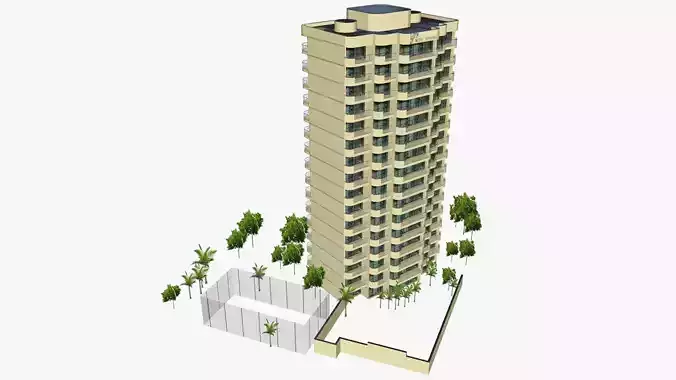 The Pacific Resort Broadbeach Low-poly 3D model