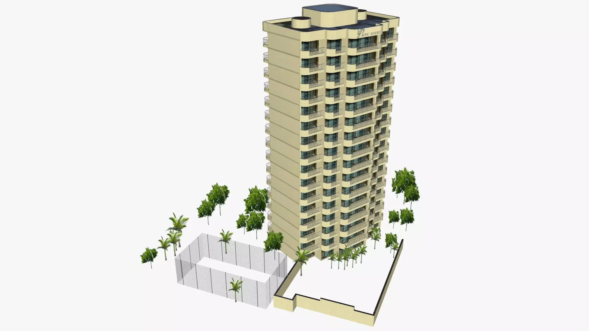 The Pacific Resort Broadbeach Low-poly 3D model