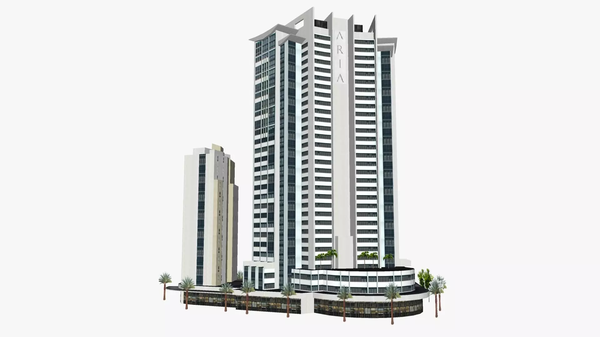Aria Tower Low-poly 3D model_0