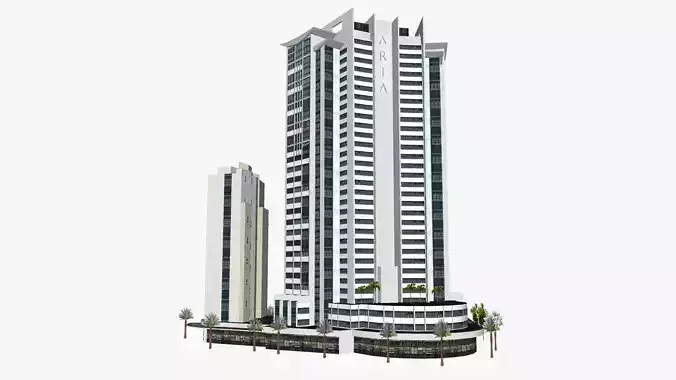 Aria Tower Low-poly 3D model