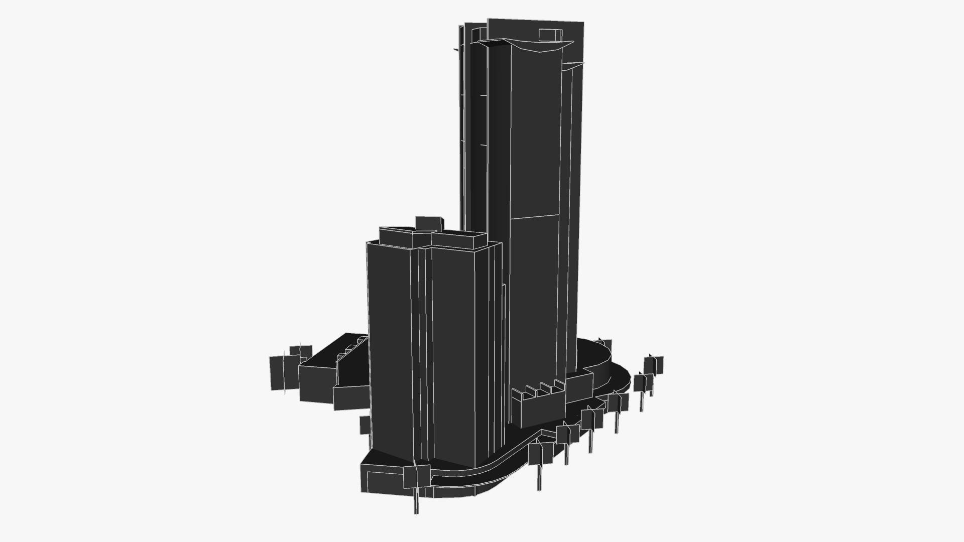 Aria Tower Low-poly 3D model_5