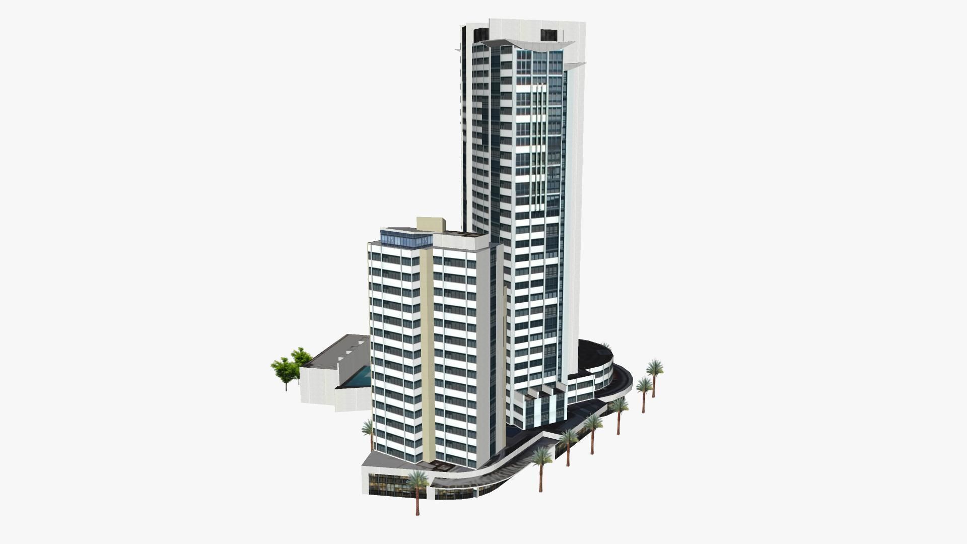 Aria Tower Low-poly 3D model_1