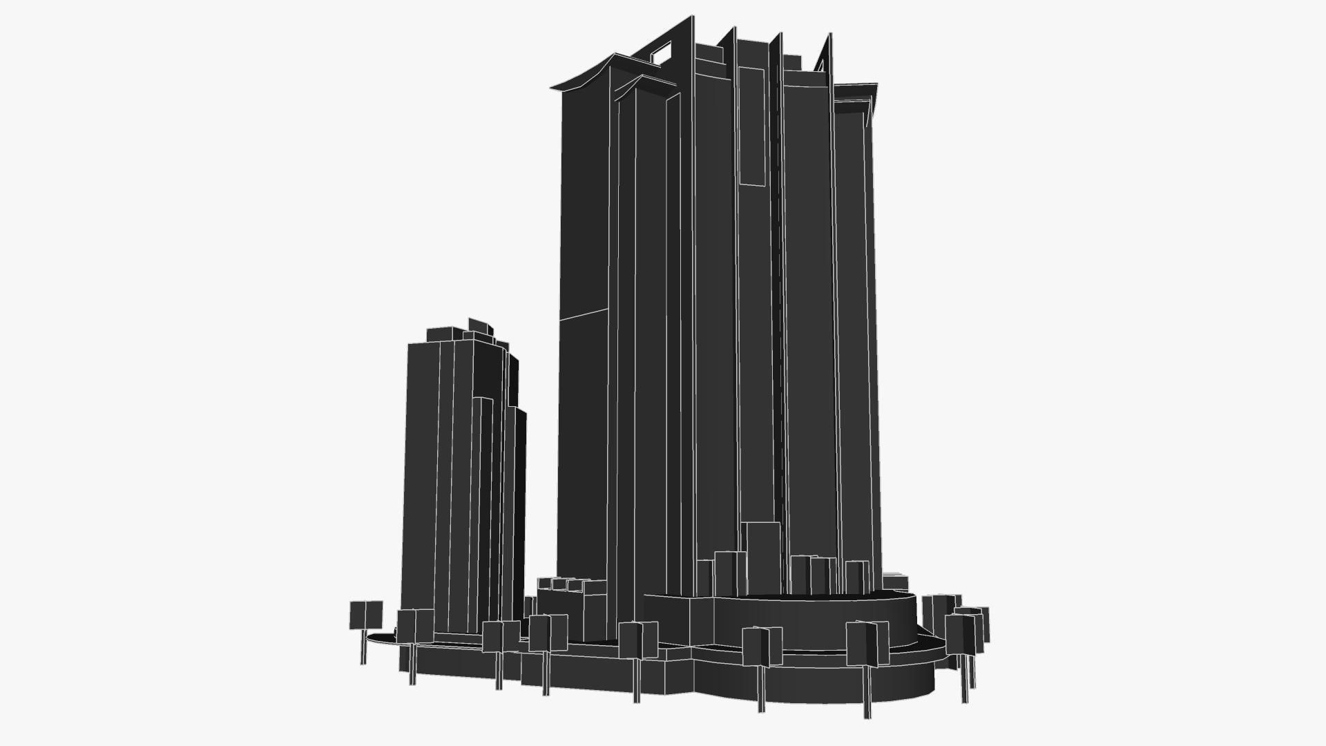 Aria Tower Low-poly 3D model_4