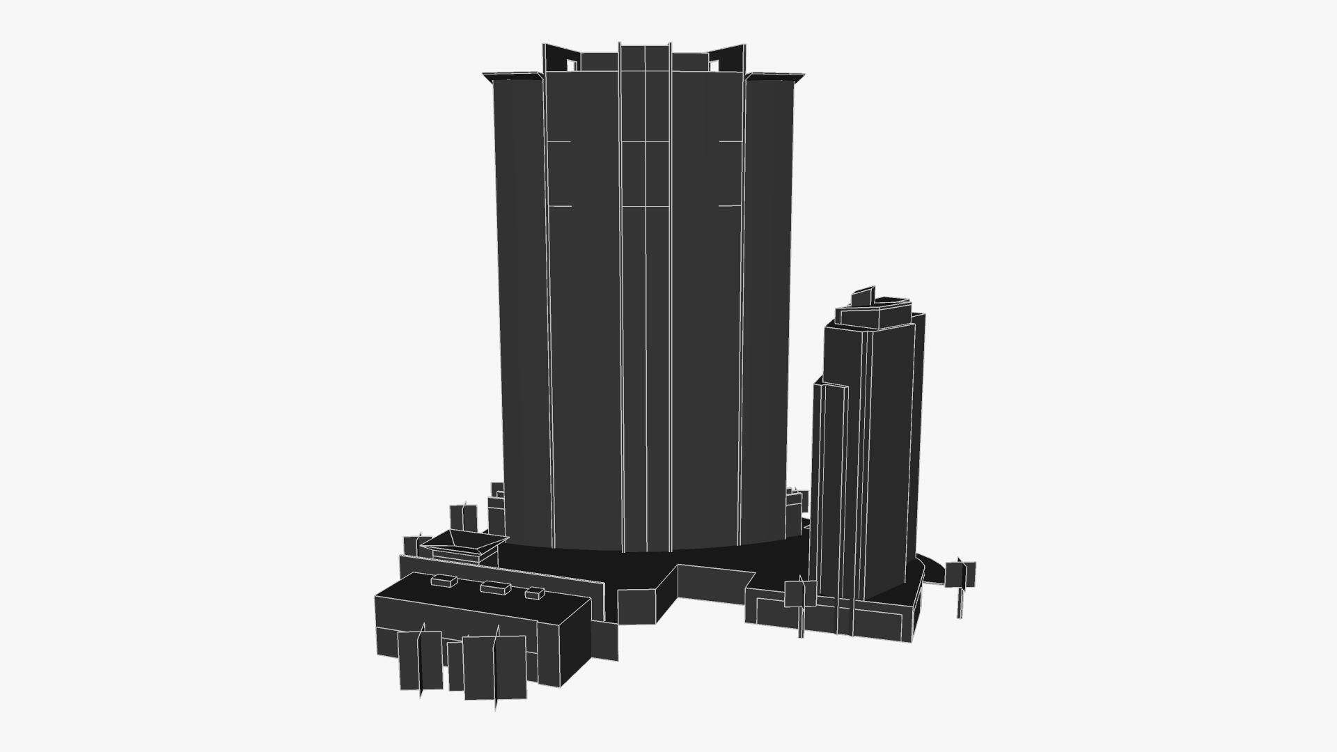 Aria Tower Low-poly 3D model_6